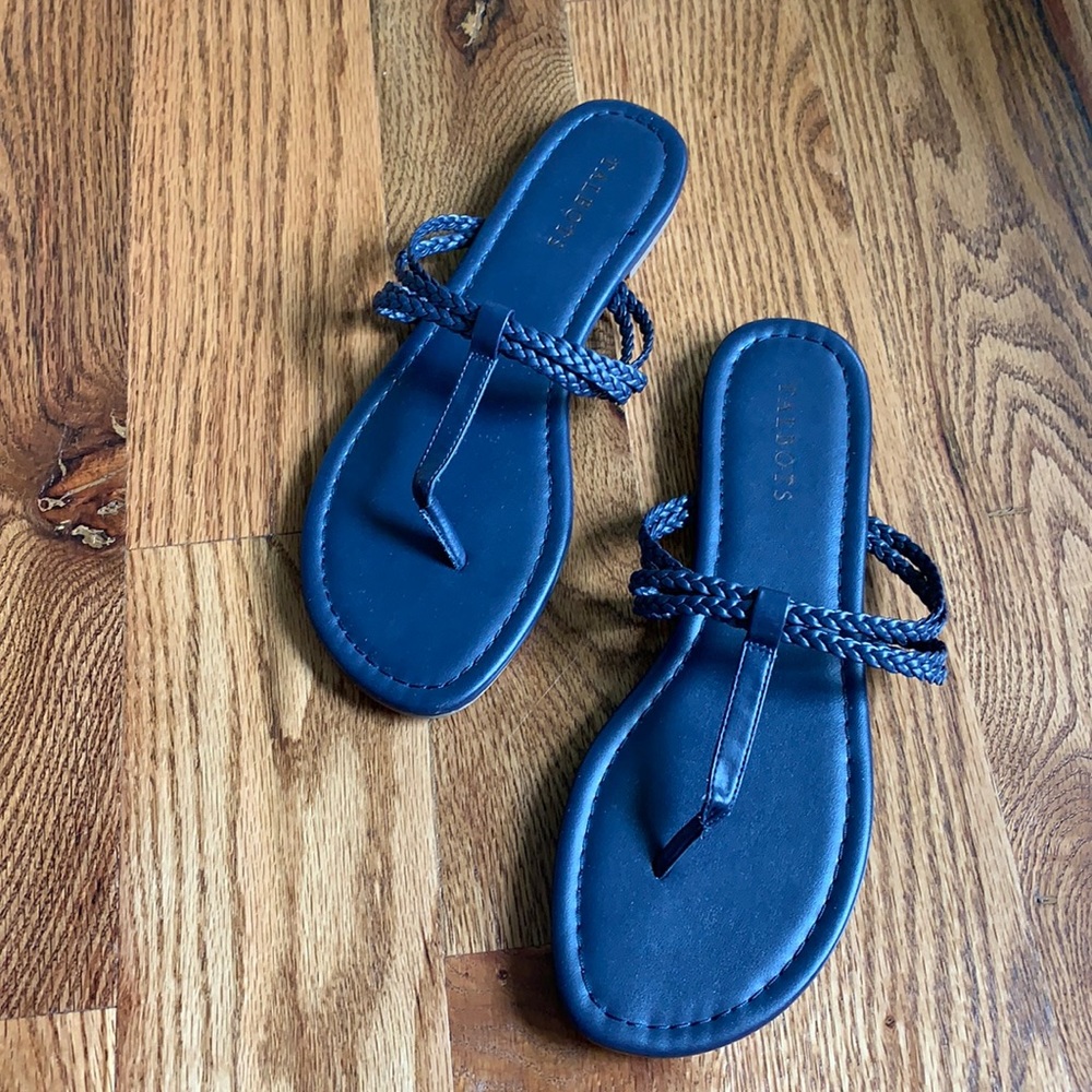 Talbots Cece Braided navy flip flops/sandals Sz 9